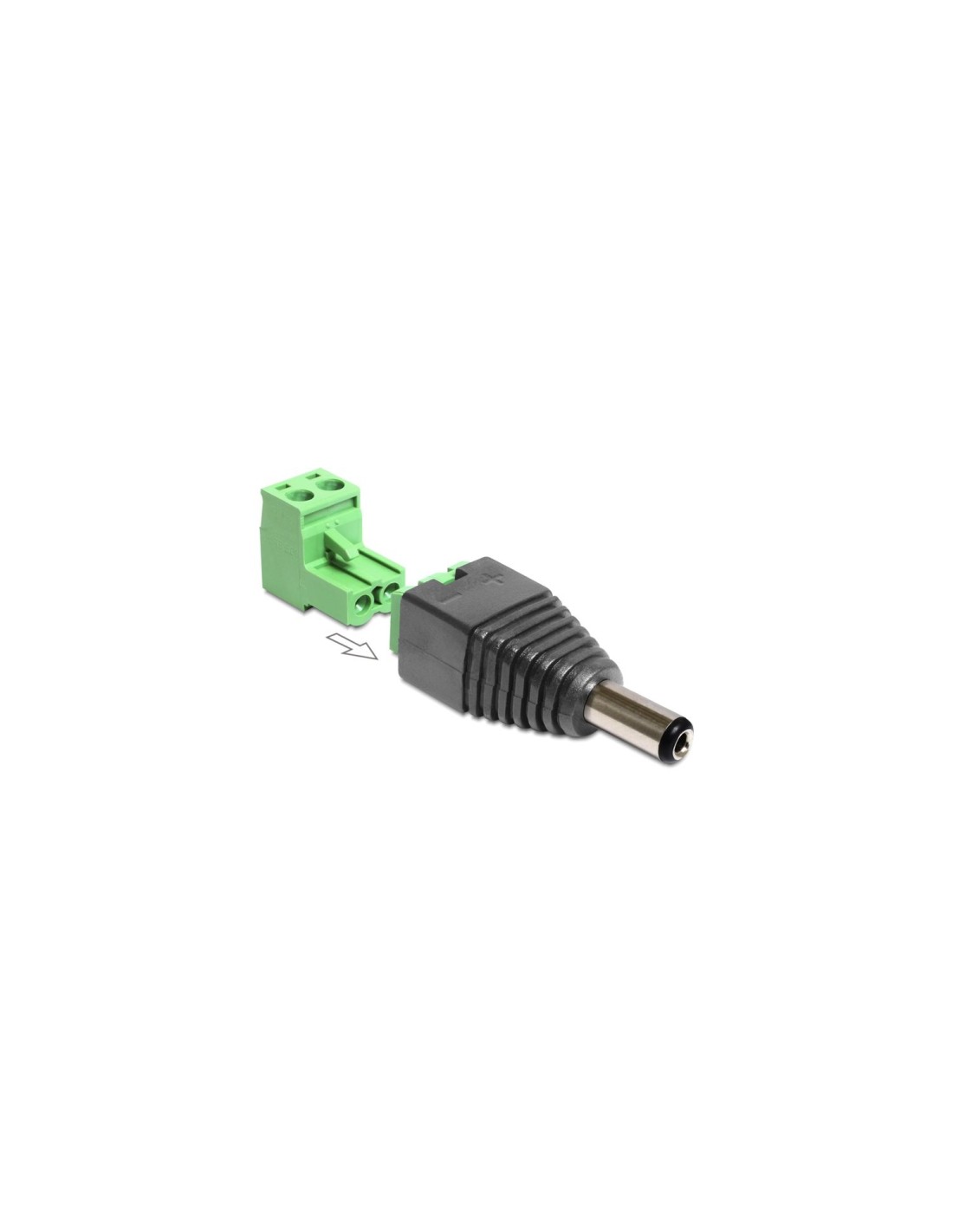 DeLOCK 65422 cambiador de género para cable DC 2.1 x 5.5 mm 2p Negro, Verde