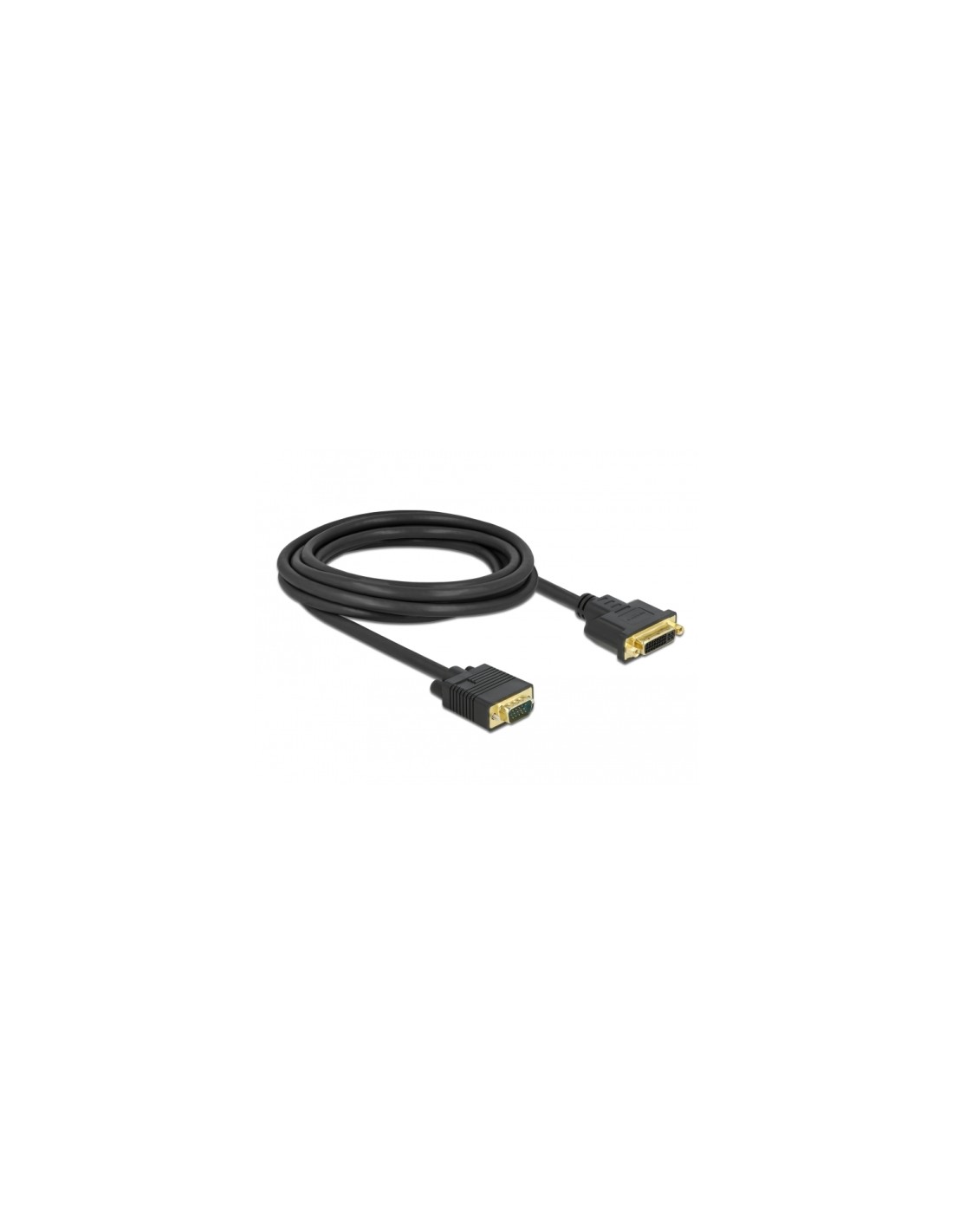 DeLOCK 86758 adaptador de cable de vÍ­deo 3 m DVI-A VGA (D-Sub) Negro
