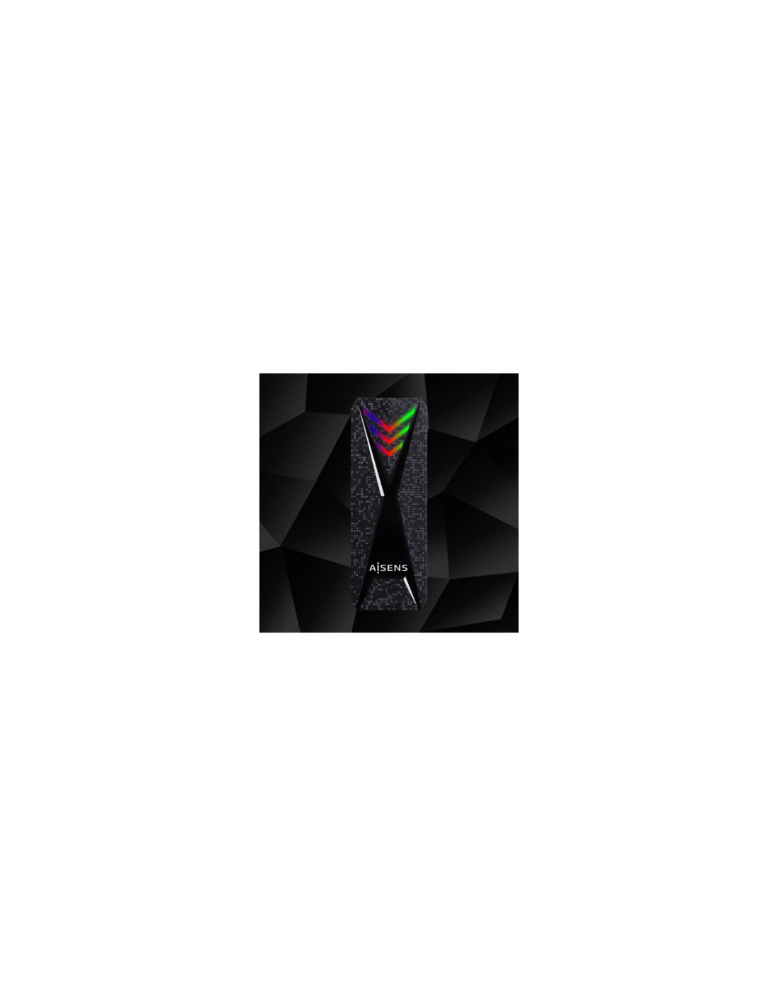 AISENS Caja Externa M.2 (NGFF) RGB Gaming ASM2-RGB013B NVMe a USB3.2 Gen2, Negra