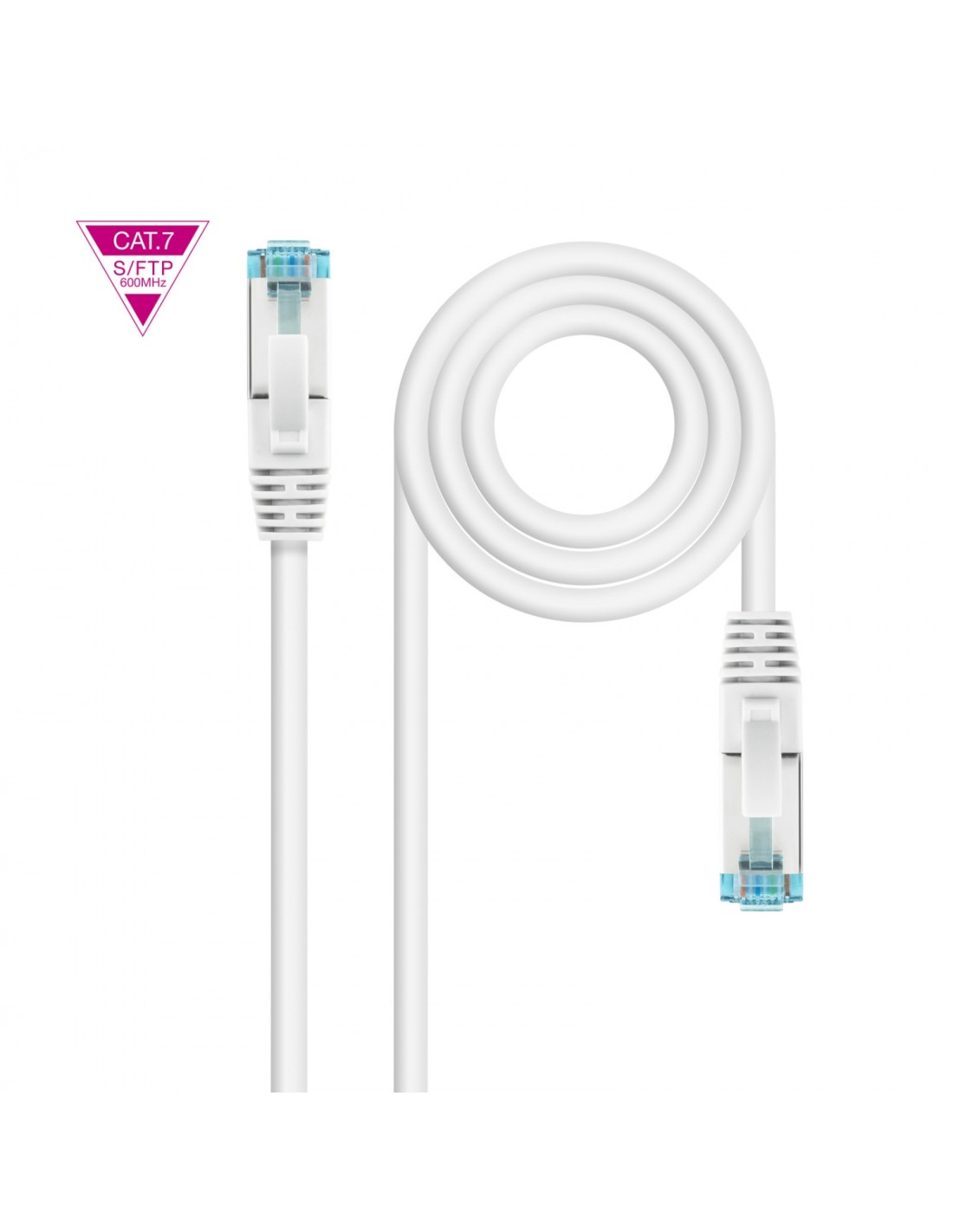 Nanocable Cable de Red Cat.7 600MHZ LSZH SFTP PIMF AWG26, Blanco, 1 m