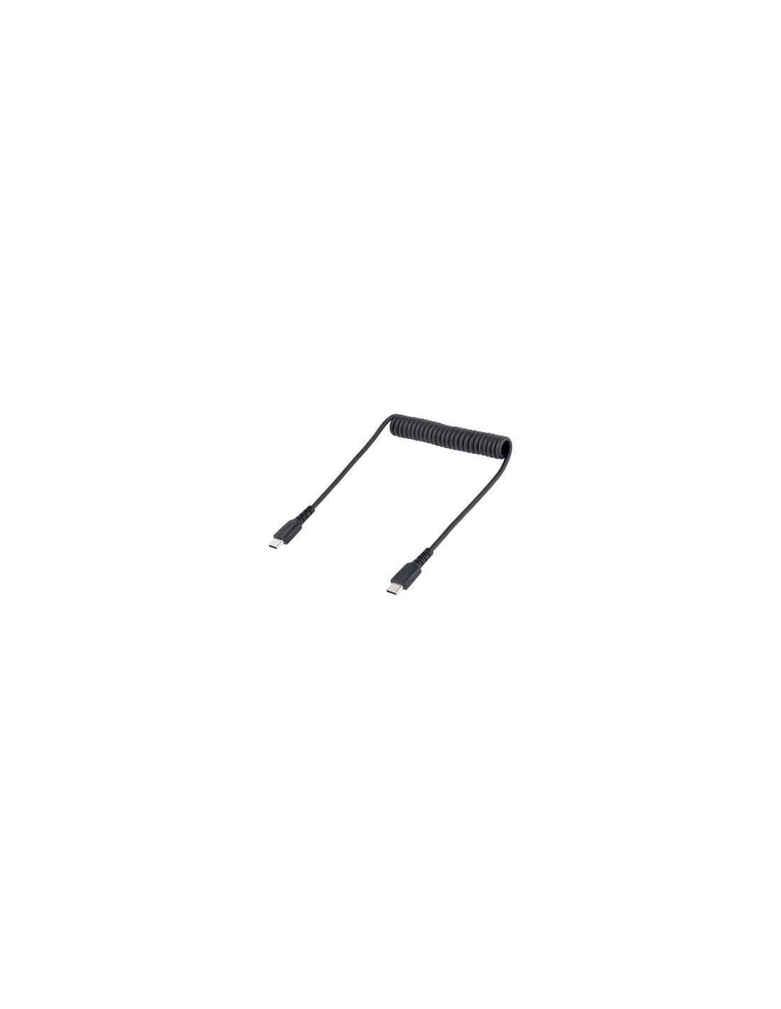 StarTech.com Cable de 50cm de Carga USB C a USB C, Cable USB Tipo C Rizado de Carga Rápida y Servicio Pesado, Cable USB 2.0 USBC