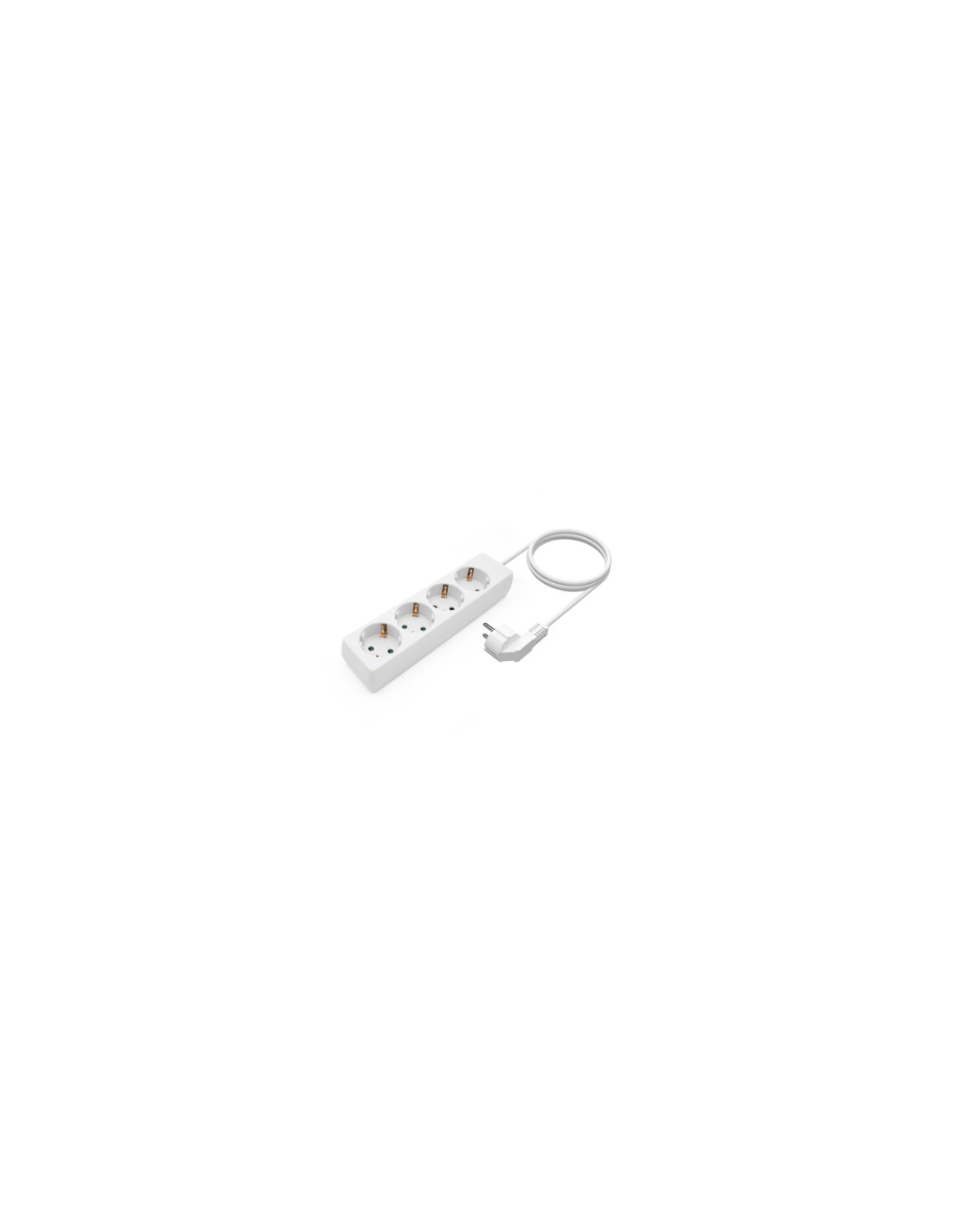 AISENS Base Multiple 4 Tomas Sin Interruptor Con Cable 3x1.5mm2, Blanco, 1.4m