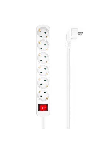 AISENS Base Multiple 6 Tomas Con Interruptor Con Cable 3x1.5mm2,
