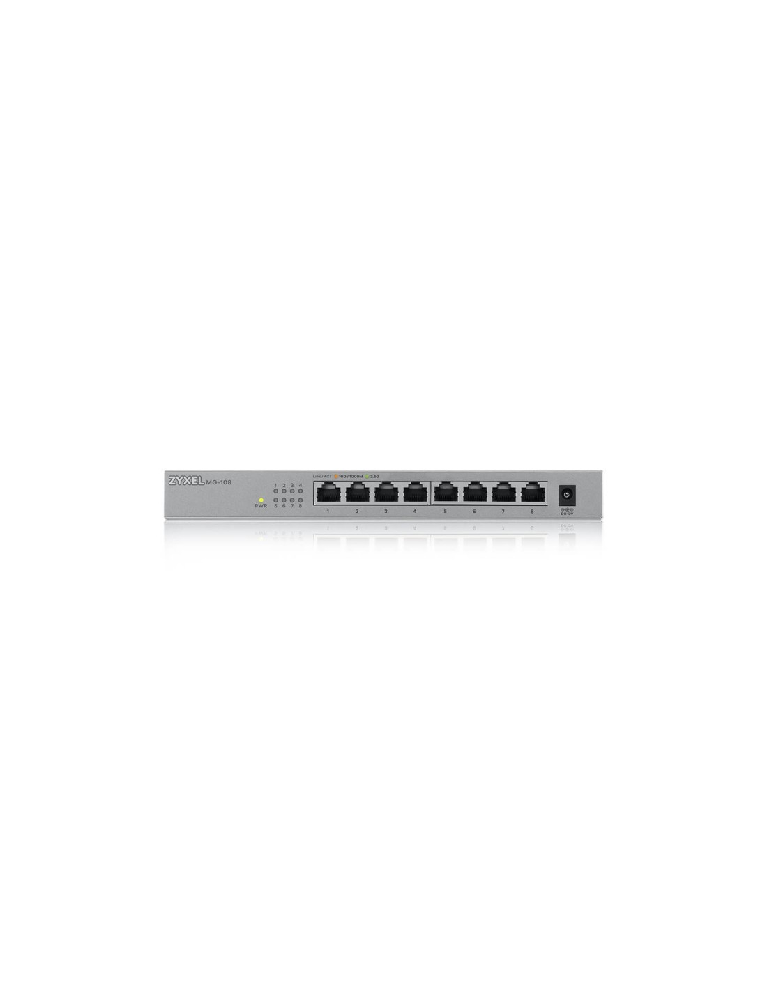 Zyxel MG-108 No administrado 2.5G Ethernet (100/1000/2500) Acero