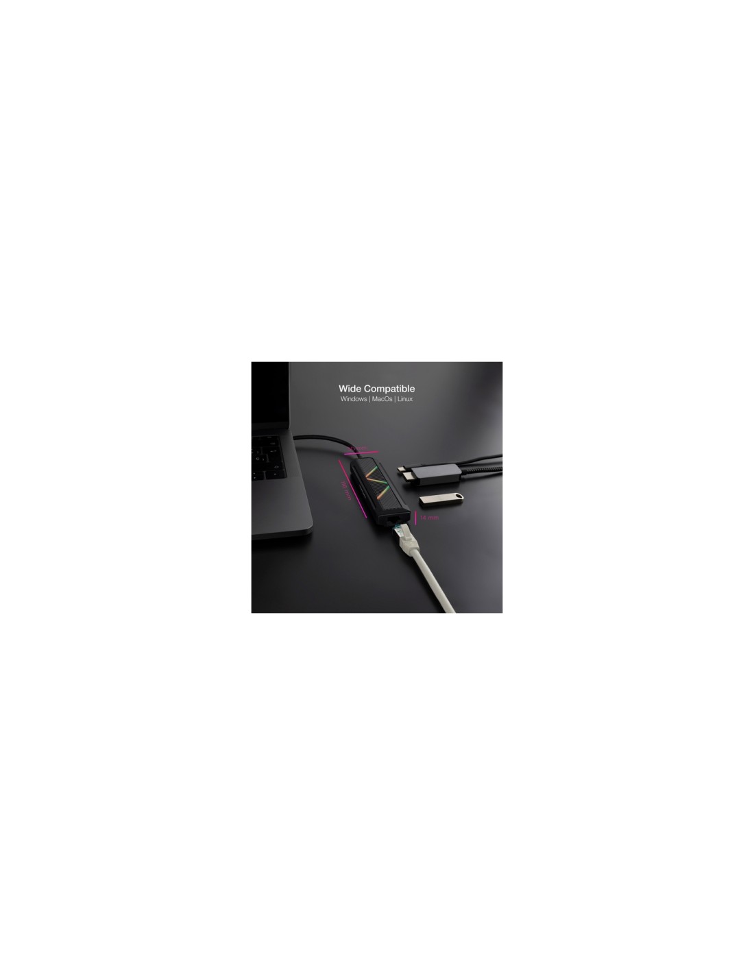 Nanocable 10.16.0501 base para portátil y replicador de puertos Alámbrico USB 3.2 Gen 1 (3.1 Gen 1) Type-C Negro