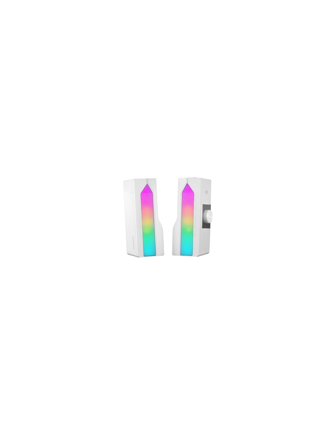 Mars Gaming MSDUOW Barra de Sonido + Altavoces Gaming 2.0 RGB Mesh Bluetooth 5.0 y Jack Sonido DSP 15W, Blanco