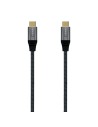 AISENS Cable USB 2.0 Aluminio 5A 100W E-Mark, USB-C/M-USB-C/M, Gris, 1.0M