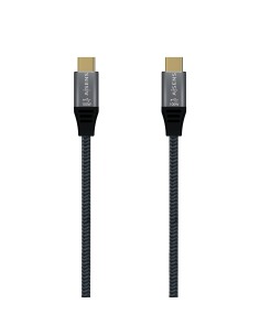 AISENS Cable USB 2.0 Aluminio 5A 100W E-Mark, USB-C/M-USB-C/M, Gris,