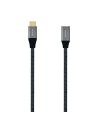 AISENS Cable USB 3.2 Gen2X2 Aluminio 20Gbps 5A 100W, Tipo USB-C/M-USB-C/H, Gris, 1.0M