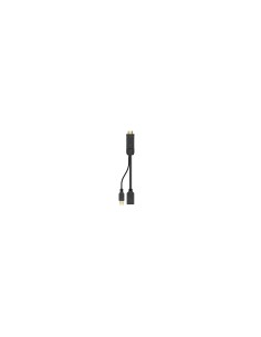 AISENS Conversor Activo HDMI 2.0 + USB Alim. a DISPLAYPORT V1.2, HDMI/M-USB/M-DP/H, Negro, 10CM 2