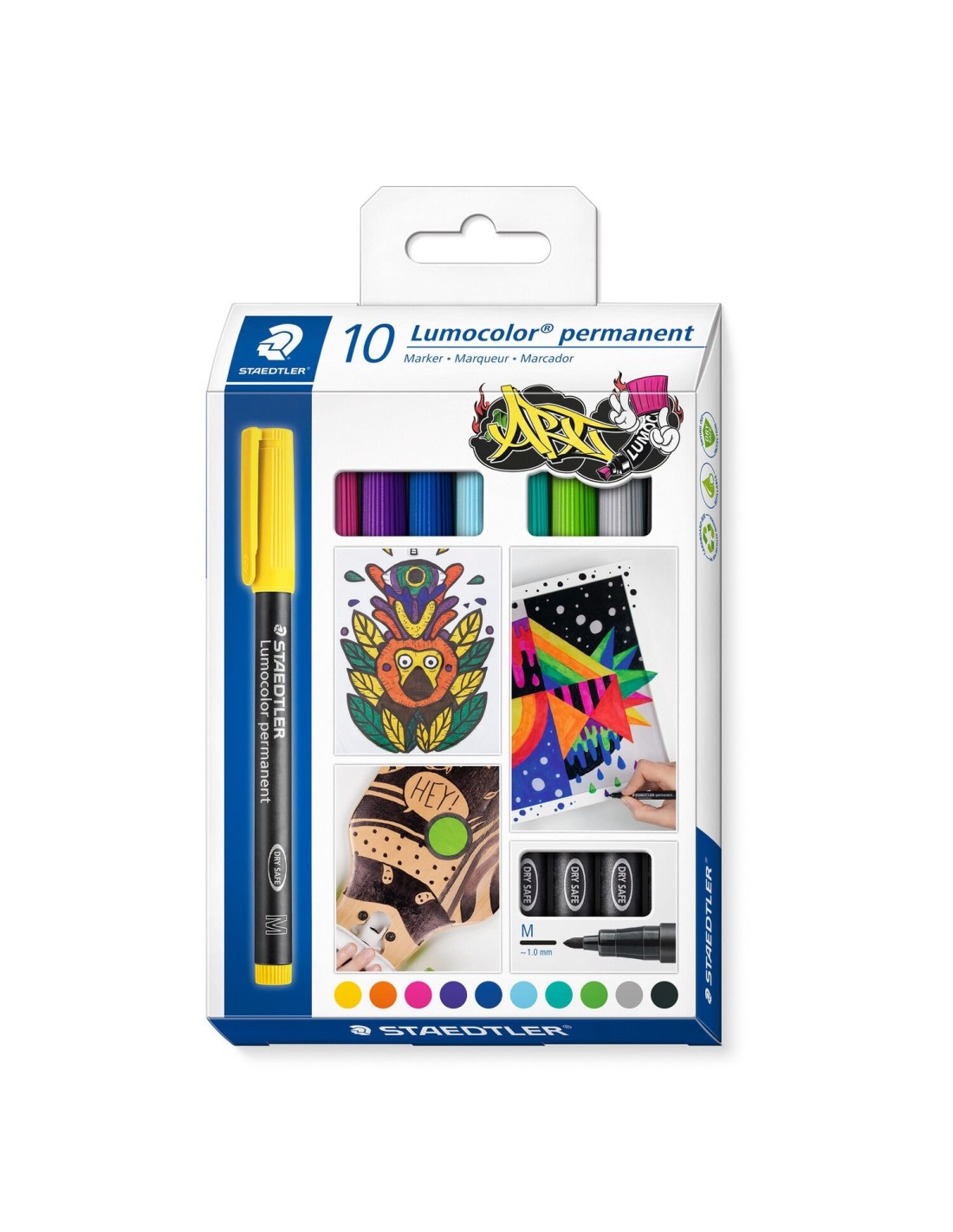 Staedtler Lumocolor 317 C10 marcador permanente Surtido Colores surtidos 10 pieza(s)