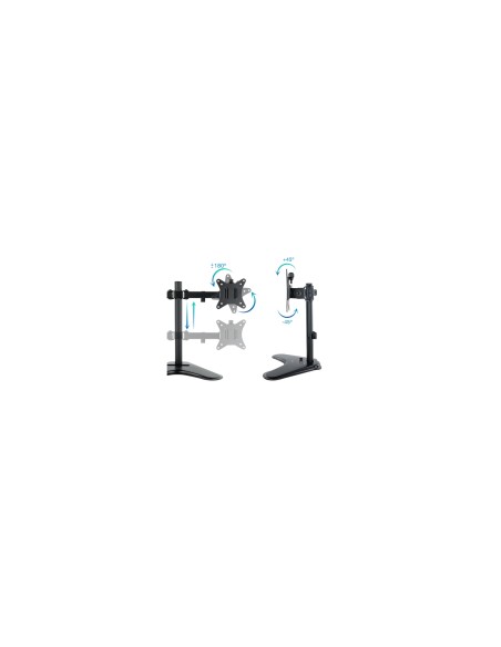 TooQ Soporte de Mesa, Giratorio e Inclinable, para 2 Pantallas de