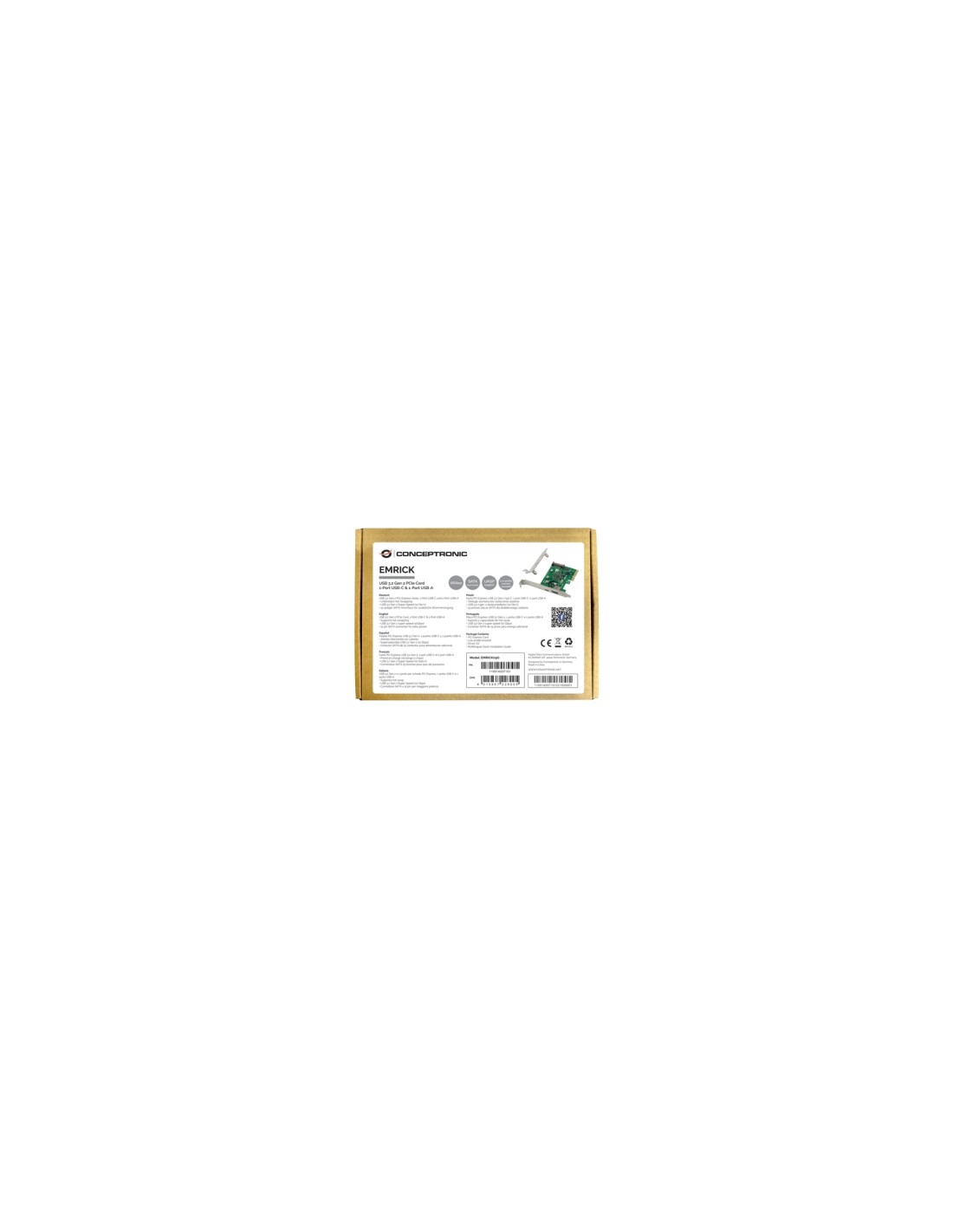 Conceptronic EMRICK09G tarjeta y adaptador de interfaz Interno USB 3.2 Gen 2 (3.1 Gen 2)