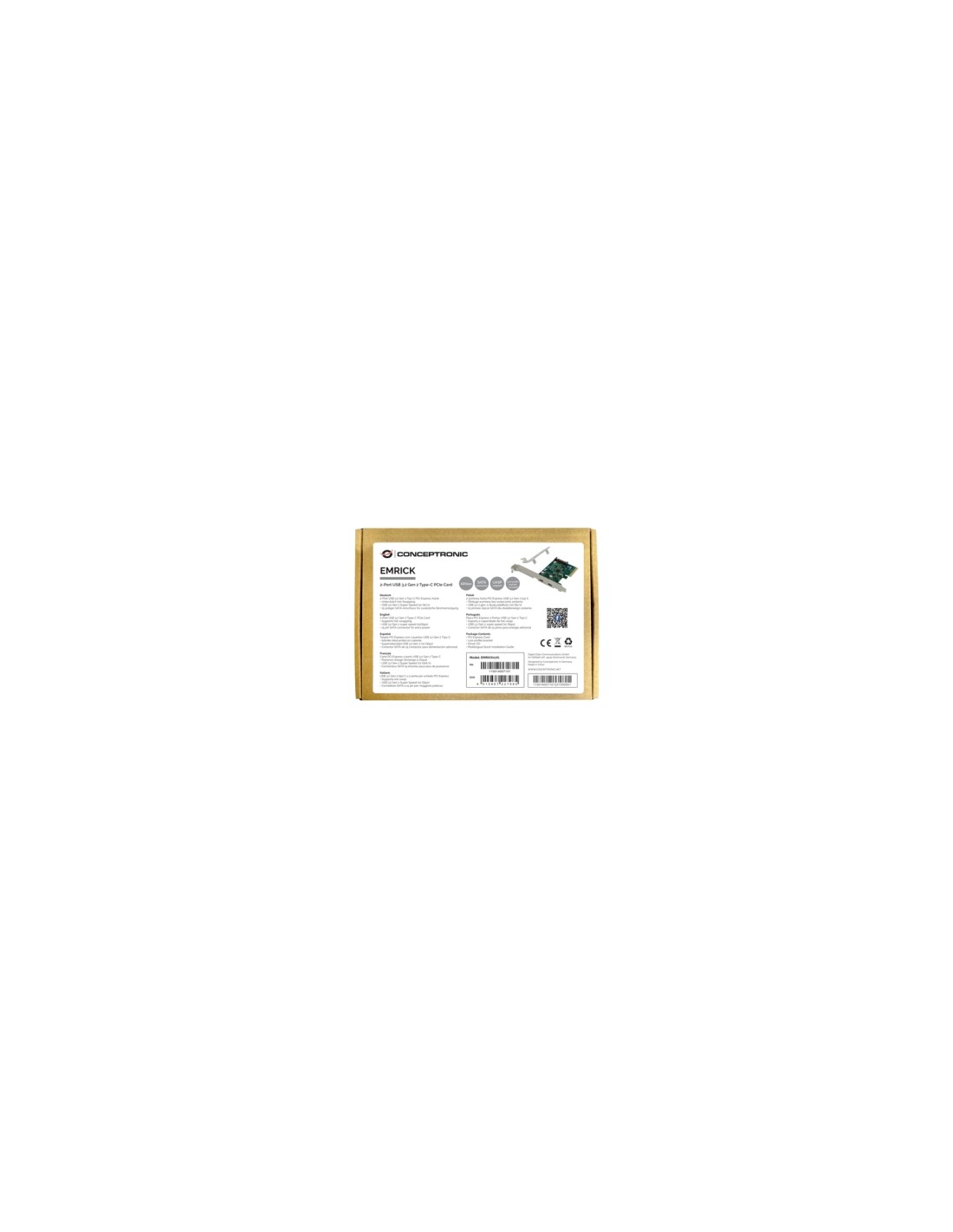 Conceptronic EMRICK07G tarjeta y adaptador de interfaz Interno USB 3.2 Gen 2 (3.1 Gen 2)