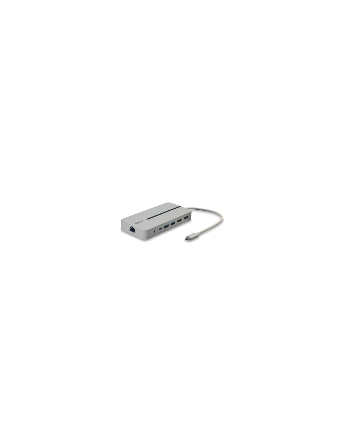 Lindy 43360 base para portátil y replicador de puertos Alámbrico USB 3.2 Gen 1 (3.1 Gen 1) Type-C Plata, Blanco