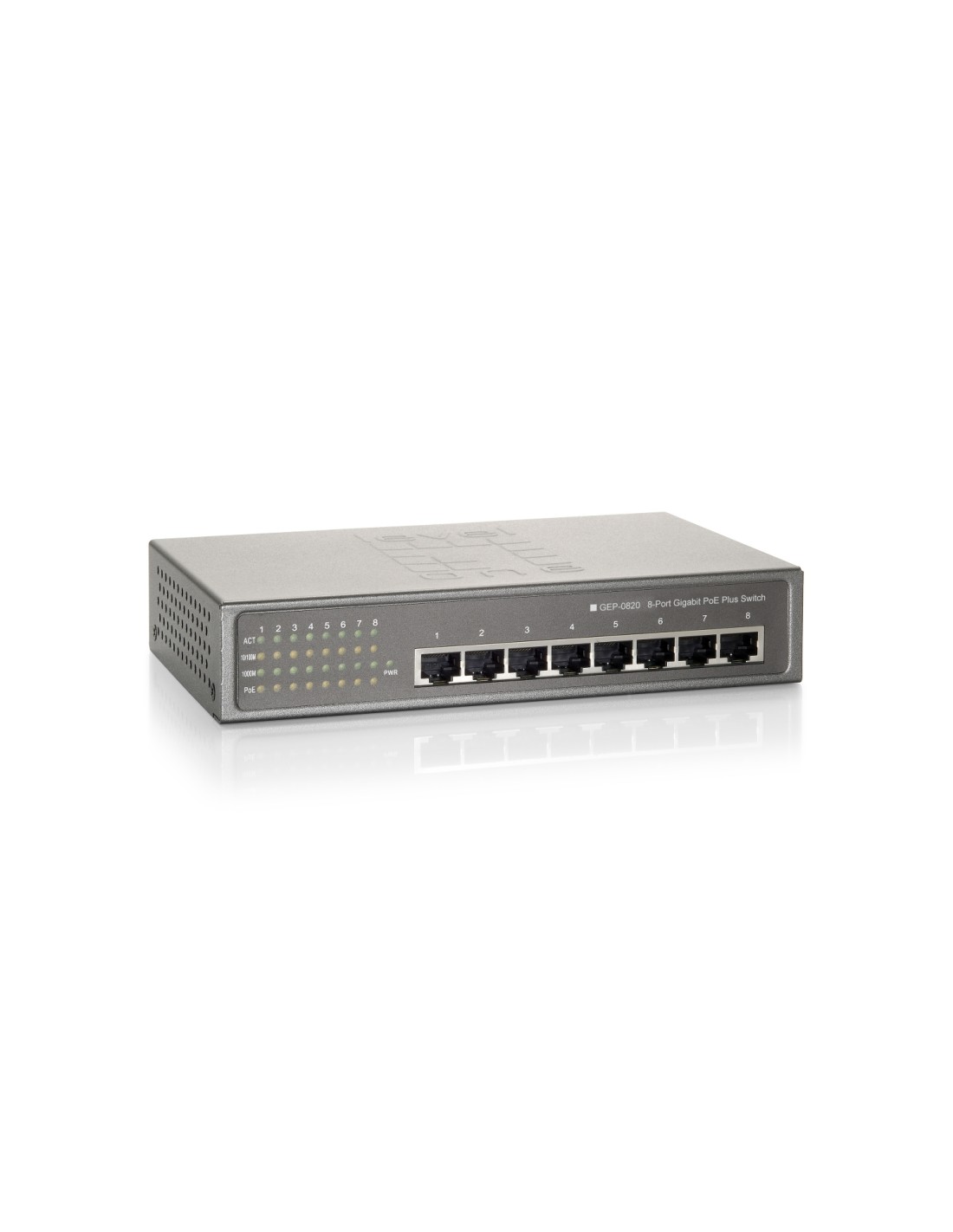 LevelOne GEP-0820W90 switch Gigabit Ethernet (10/100/1000) EnergÍ­a sobre Ethernet (PoE) Gris