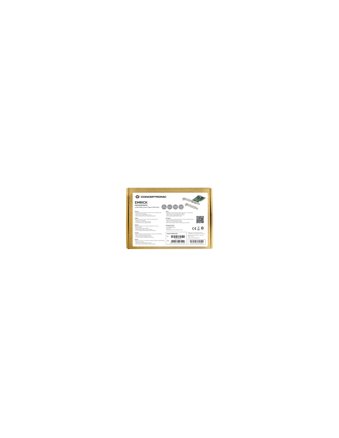 Conceptronic EMRICK08G tarjeta y adaptador de interfaz Interno USB 3.2 Gen 2 (3.1 Gen 2)