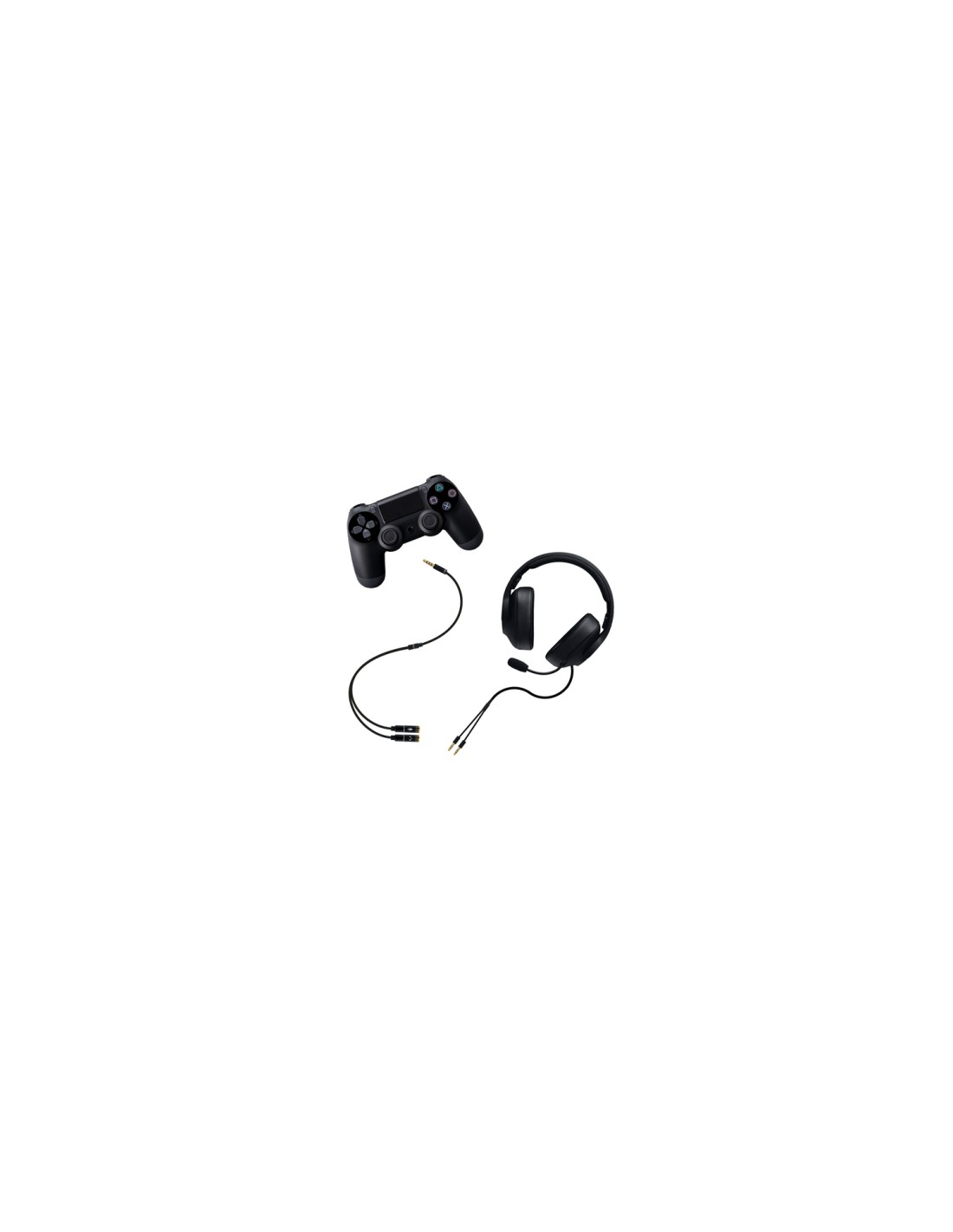 Nanocable Cable adaptador Audio Jack 3.5/M 4pines - 2xJack 3.5/H 3pines, negro, 30 cm