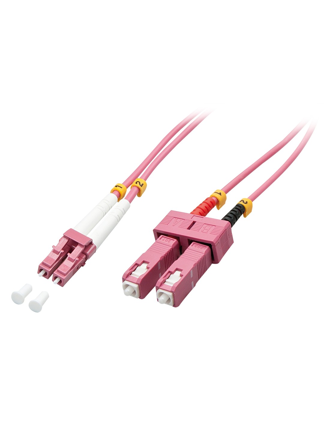 Lindy 46362 cable de fibra optica 3 m LC SC OM4 Rosa
