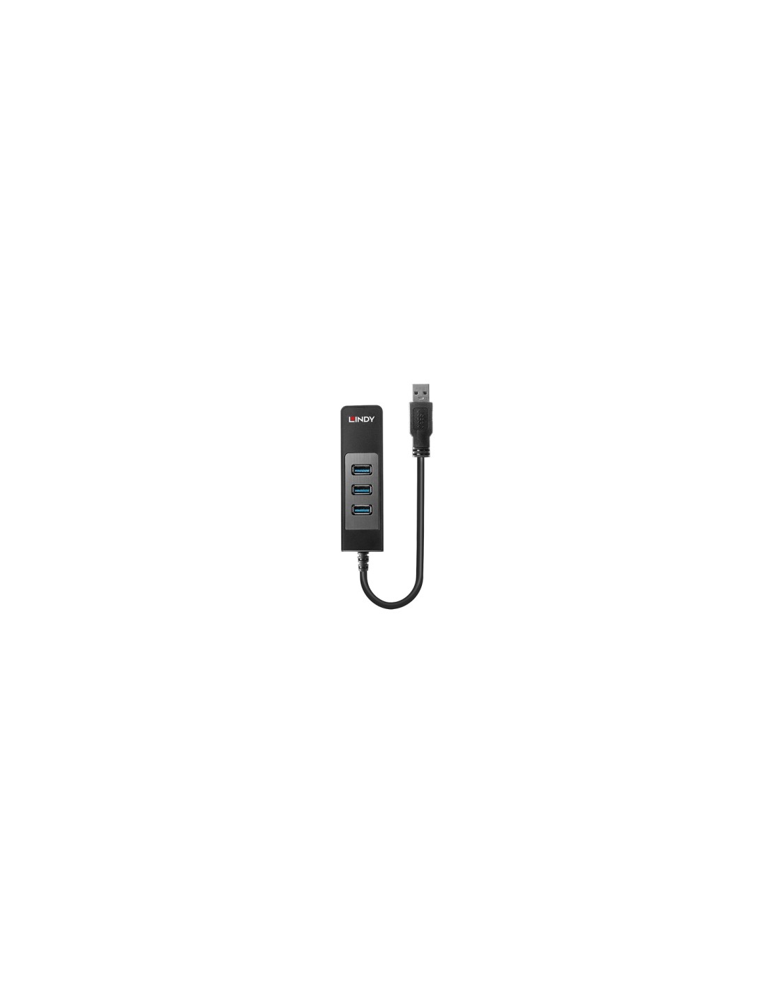 Lindy 43176 hub de interfaz USB 3.2 Gen 1 (3.1 Gen 1) Type-A 5000 Mbit/s Negro