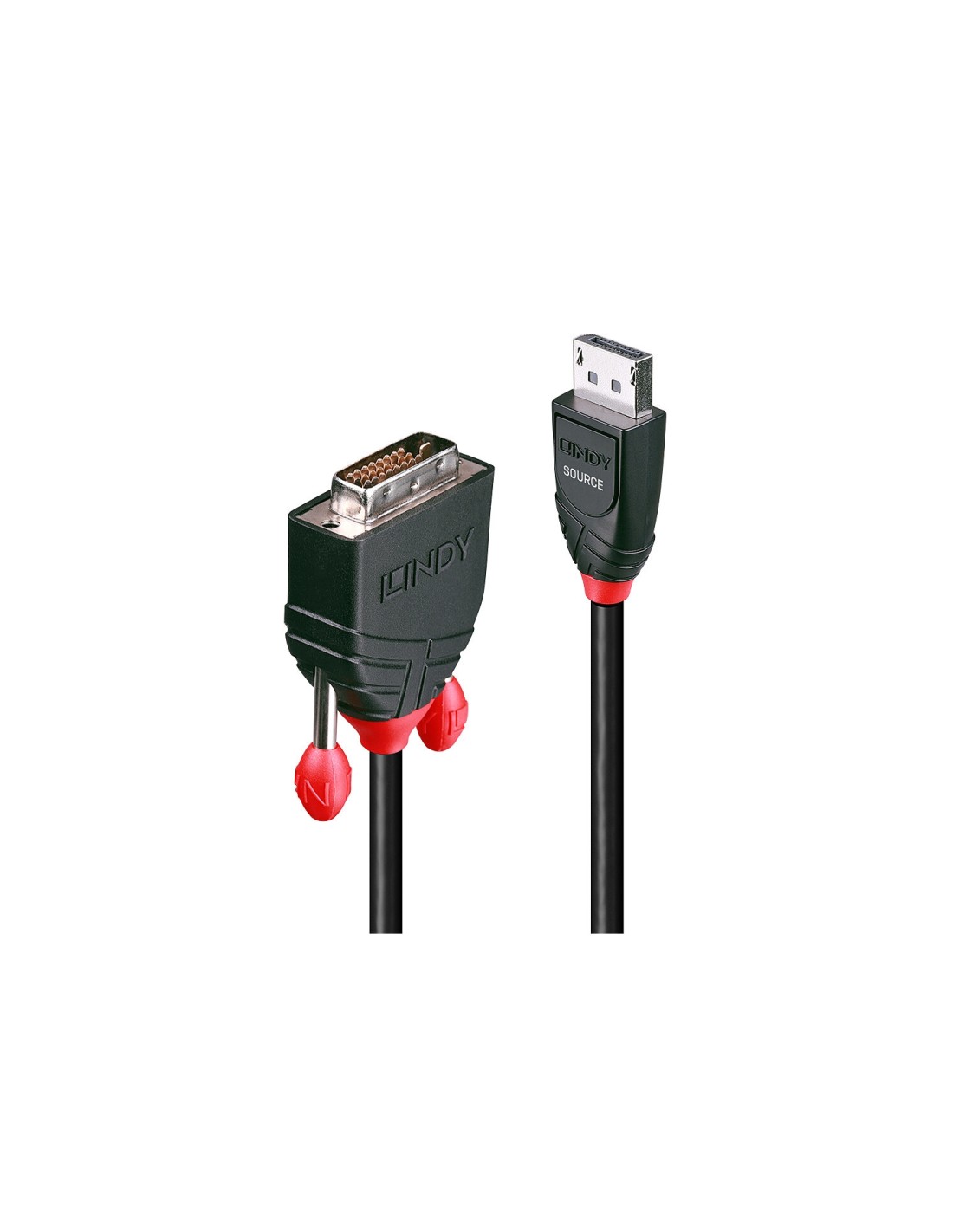 Lindy 41490 adaptador de cable de vÍ­deo 1 m DVI-D DisplayPort Negro
