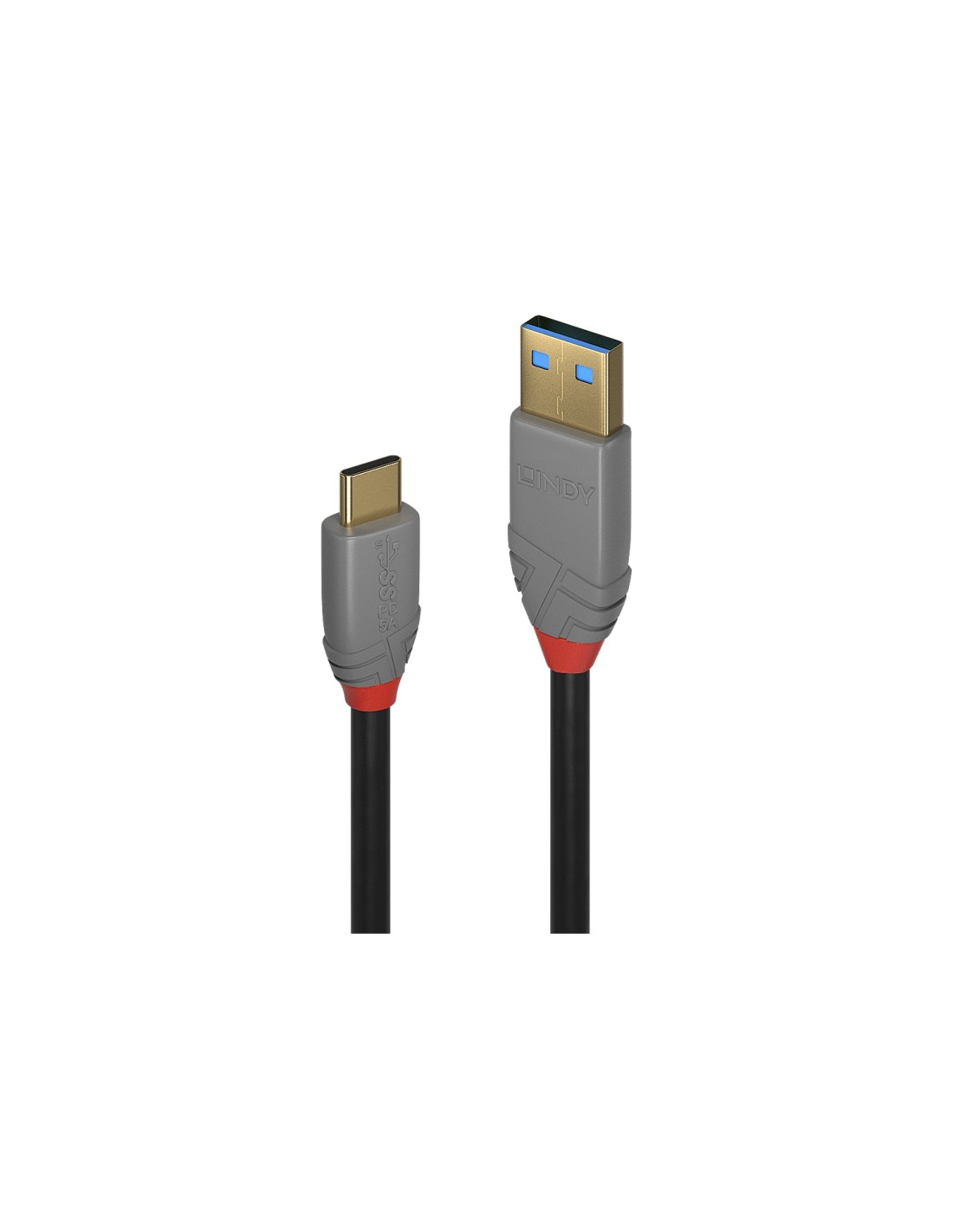 Lindy 36910 cable USB 0,5 m USB C USB A Negro, Gris