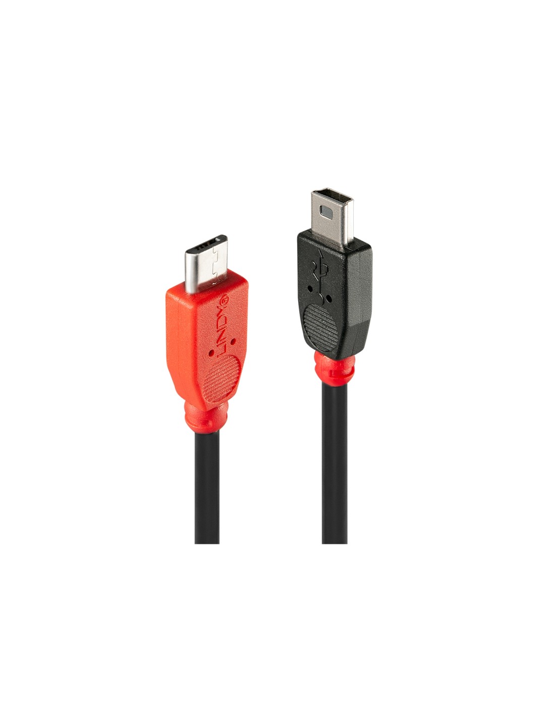 Lindy 31717 cable USB 0,5 m USB 2.0 Mini-USB B Micro-USB B Negro, Rojo