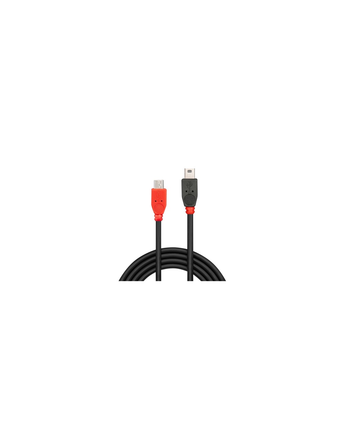 Lindy 31717 cable USB 0,5 m USB 2.0 Mini-USB B Micro-USB B Negro, Rojo
