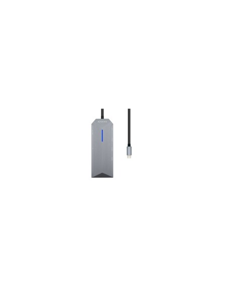 AISENS USB-C dock 8 en 1, USB-C a 1xHDMI, 1xRJ45, 3xUSB, 1xPD, 1xSD,