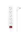 AISENS Base Multiple 5 Tomas con Interruptor con Cable 3Í?1.5mm2, Blanco, 1.4 m
