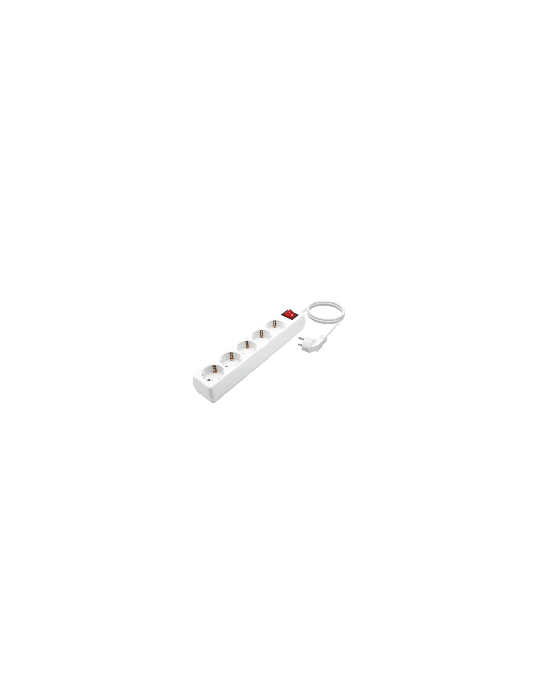 AISENS Base Multiple 5 Tomas con Interruptor con Cable 3Í?1.5mm2, Blanco, 1.4 m
