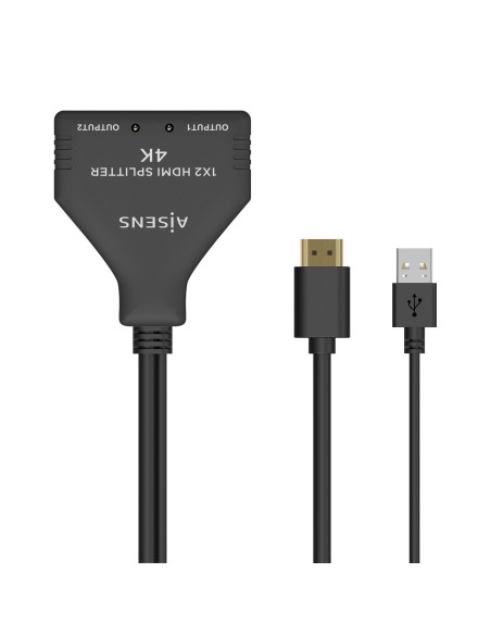 AISENS HDMI Duplicador 4K@30HZ 1×2 con Alimentación USB y Cable,