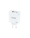 TooQ Cargador de Pared GaN 2USB-C/PD + USB-A/QC 65W, Blanco