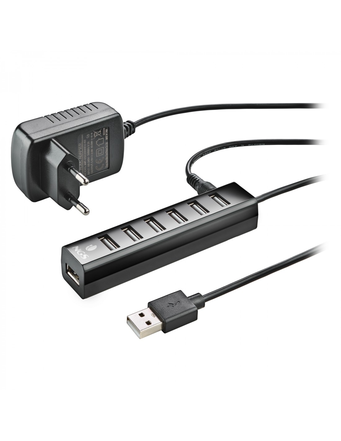 NGS IHUB7 TINY USB 2.0 480 Mbit/s Negro