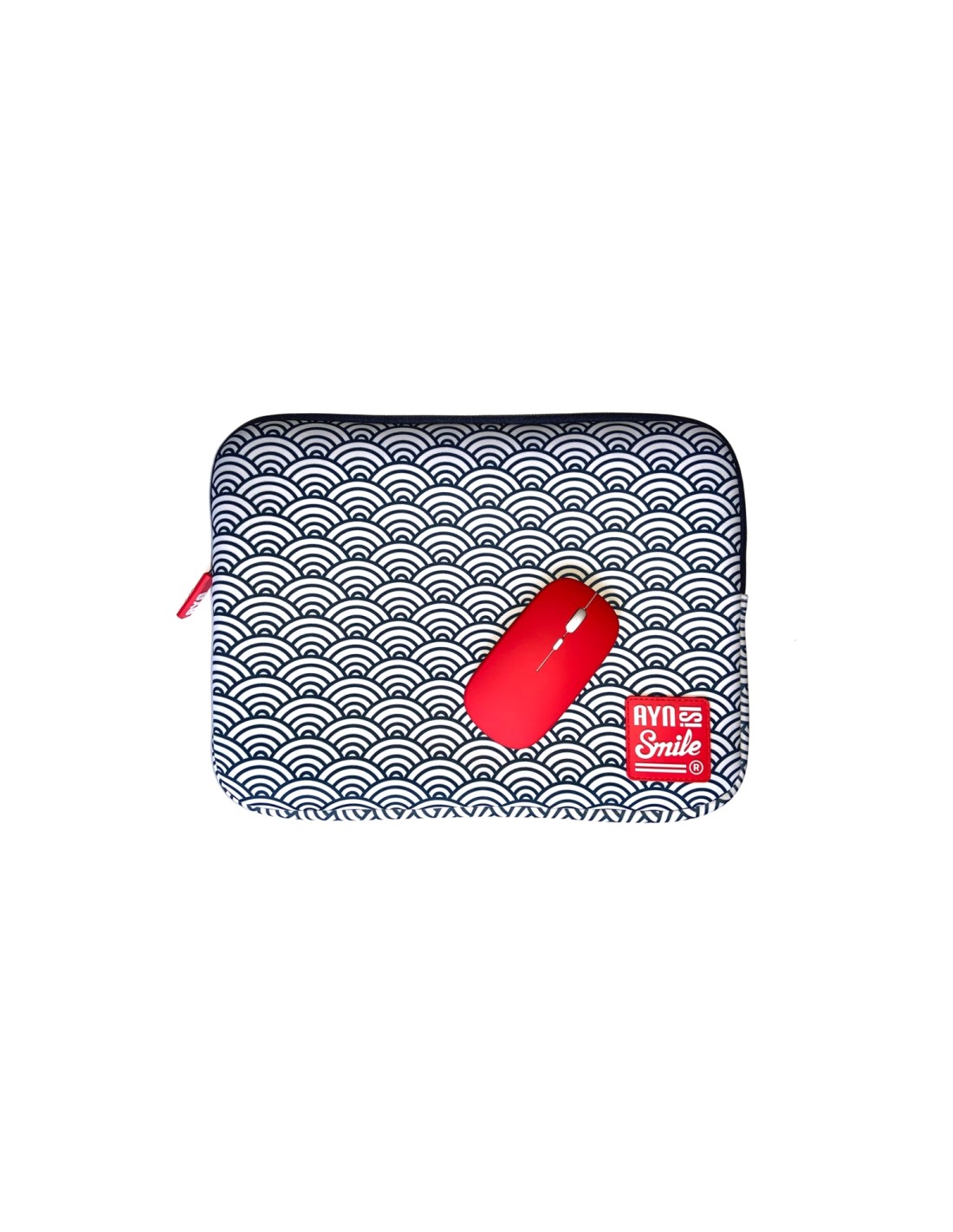 Bundle Funda Sleeve para Portátil de 13 y 14 pulgadas Smile Kimono de Neopreno estampado Japonés Seigaiha