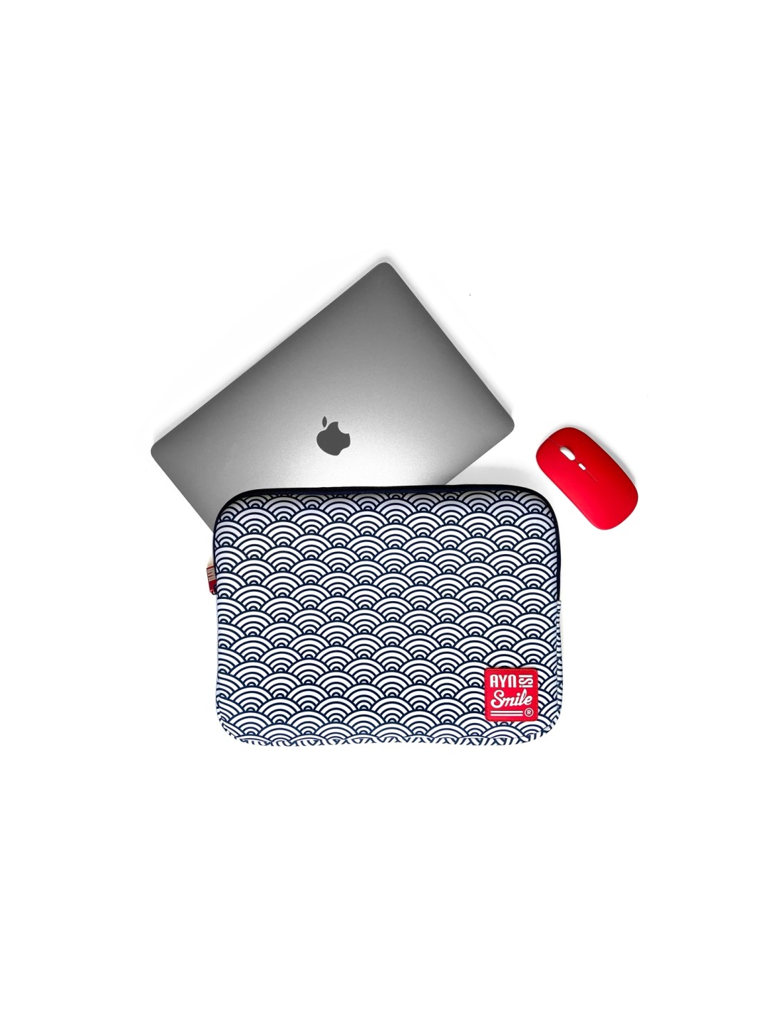 Bundle Funda Sleeve para Portátil de 13 y 14 pulgadas Smile Kimono de Neopreno estampado Japonés Seigaiha