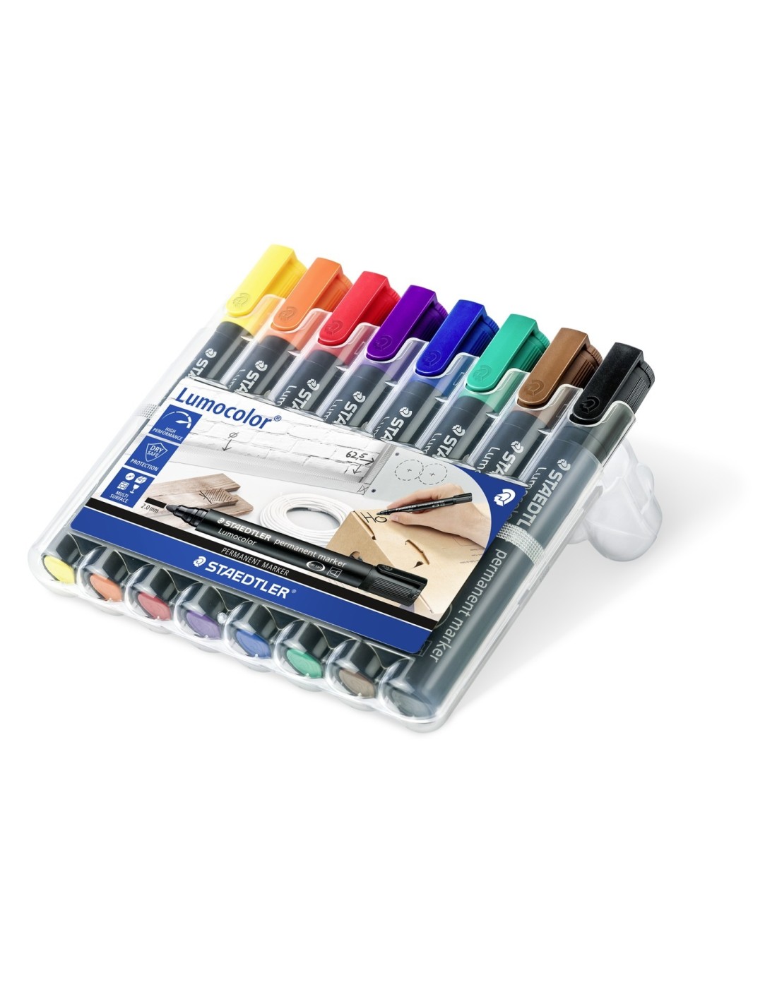 Staedtler 352 WP8 marcador permanente Negro, Azul, Marrón, Verde, Naranja, Rojo, Violeta, Amarillo 8 pieza(s)