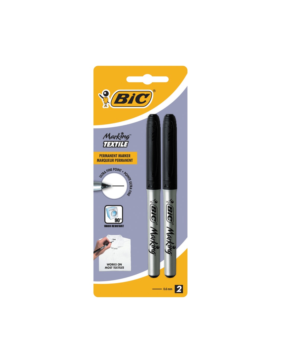 BIC 933872 marcador 2 pieza(s) Negro