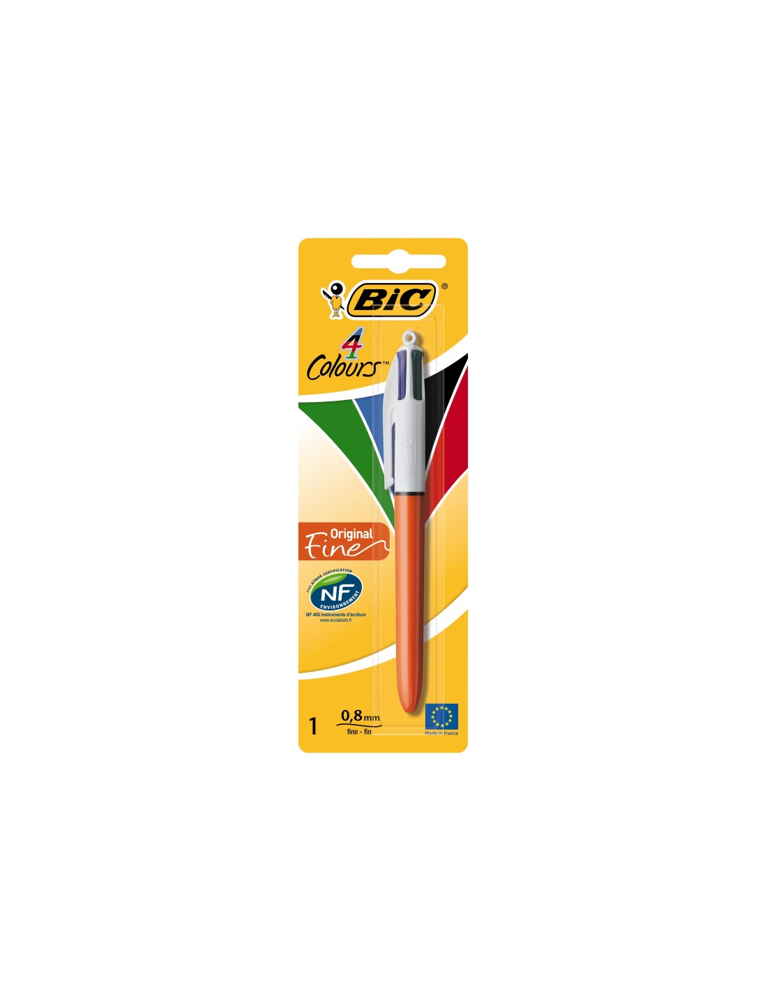 BIC 802078 bolÍ­grafo de punta redonda BolÍ­grafo retráctil con clip Negro, Azul, Verde, Rojo 1 pieza(s)