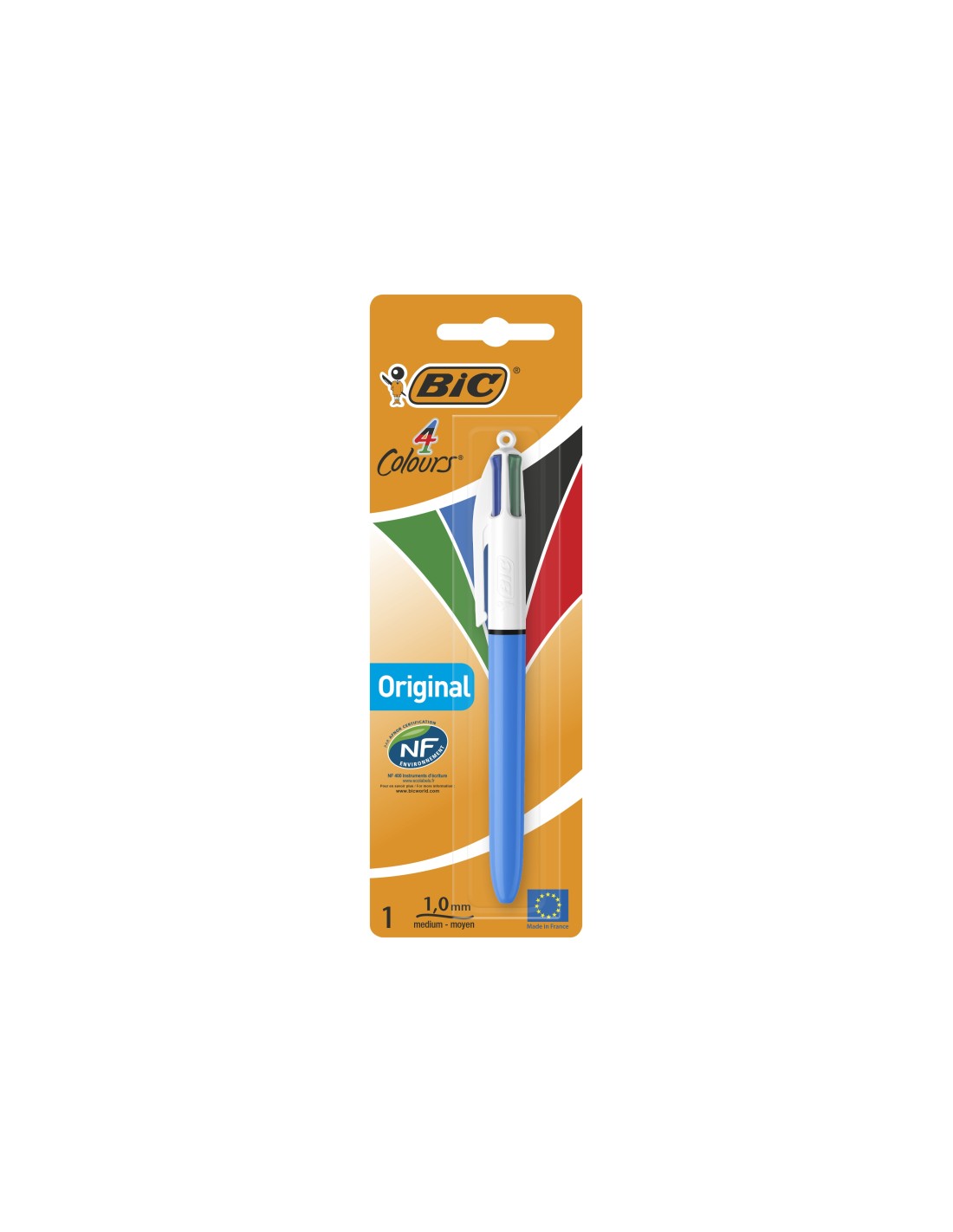 BIC 802077 BolÍ­grafo retráctil con clip Negro, Azul, Verde, Rojo 1 pieza(s)