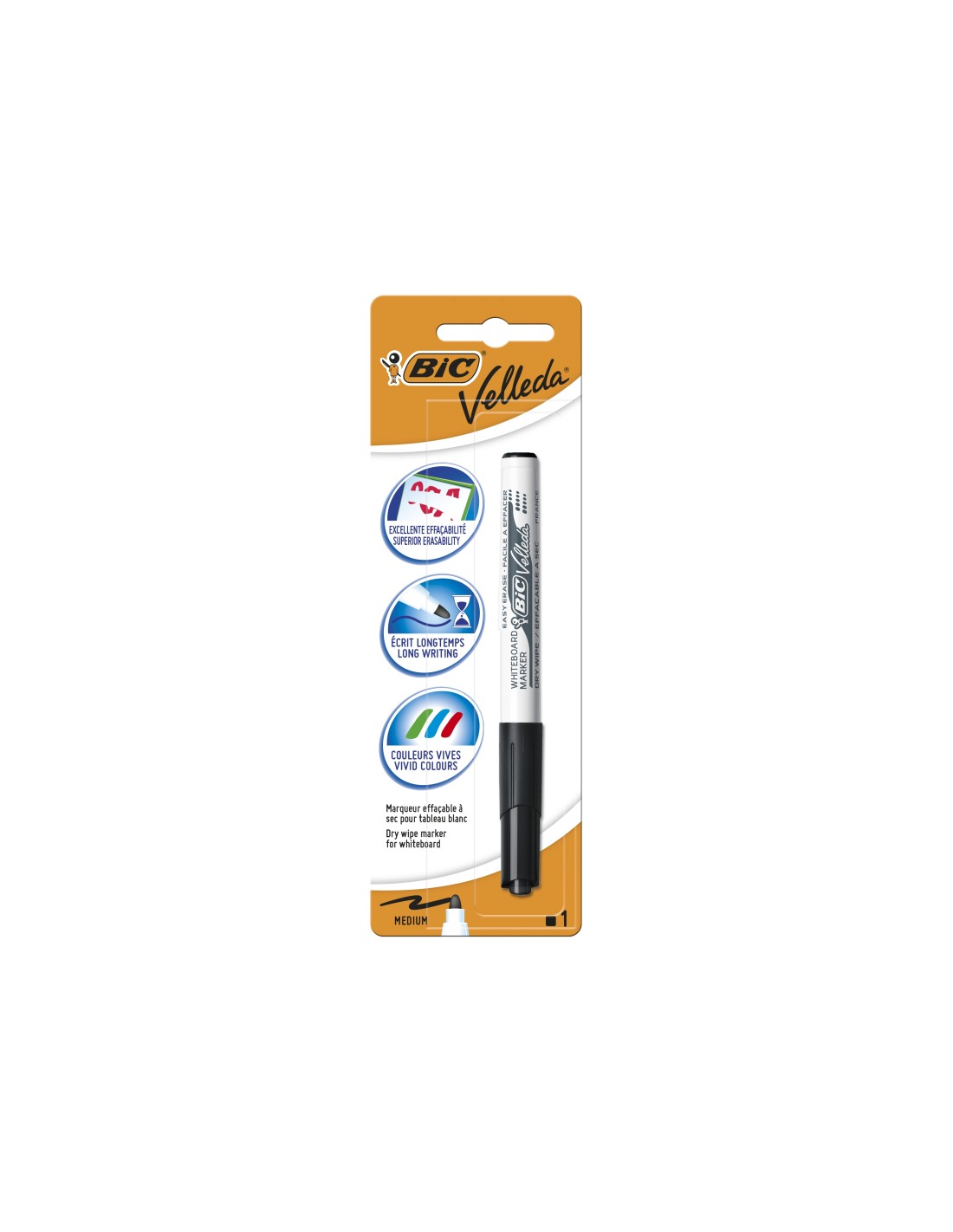 BIC Velleda marcador 1 pieza(s) Negro