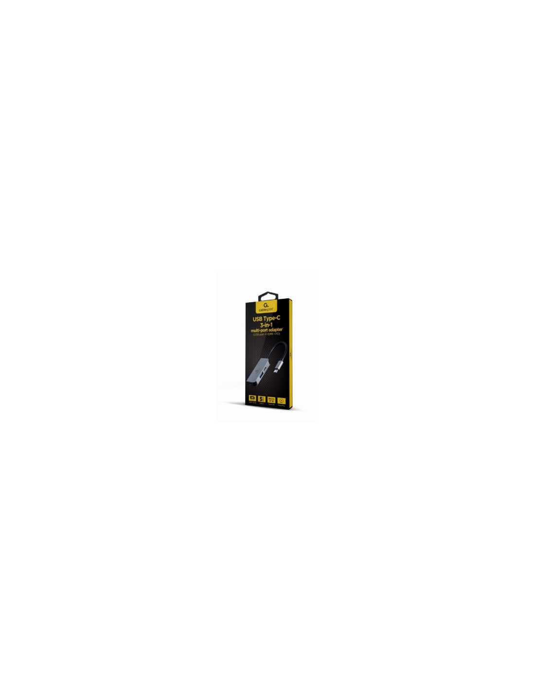 Gembird A-CM-COMBO3-02 base para portátil y replicador de puertos Alámbrico USB 3.2 Gen 1 (3.1 Gen 1) Type-C Plata