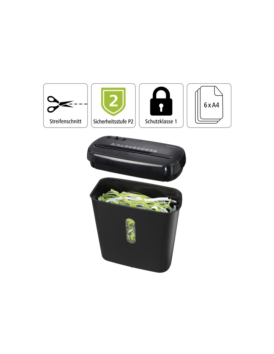 Hama Basic S6 Destructora de Papel 8 Litros