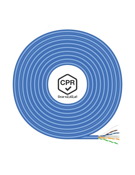 AISENS Cable de Red RJ45 LSZH CPR Dca CAT.6 UTP AWG24, Azul, 100 m