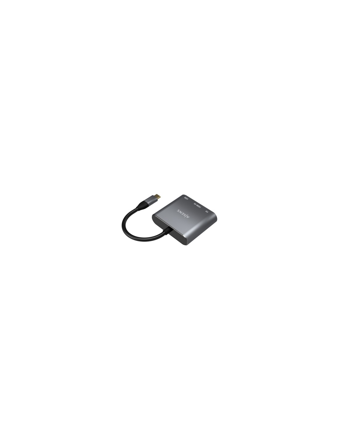 AISENS Conversor USB-C a HDMI/USB-C/Tipo A USB 3.0, 3 en 1, Gris, 15cm