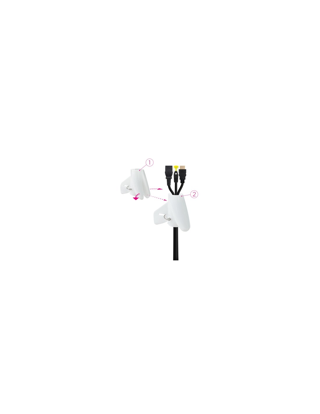 Nanocable Organizador de Cables Flexible 25 mm, Blanco, 2 m