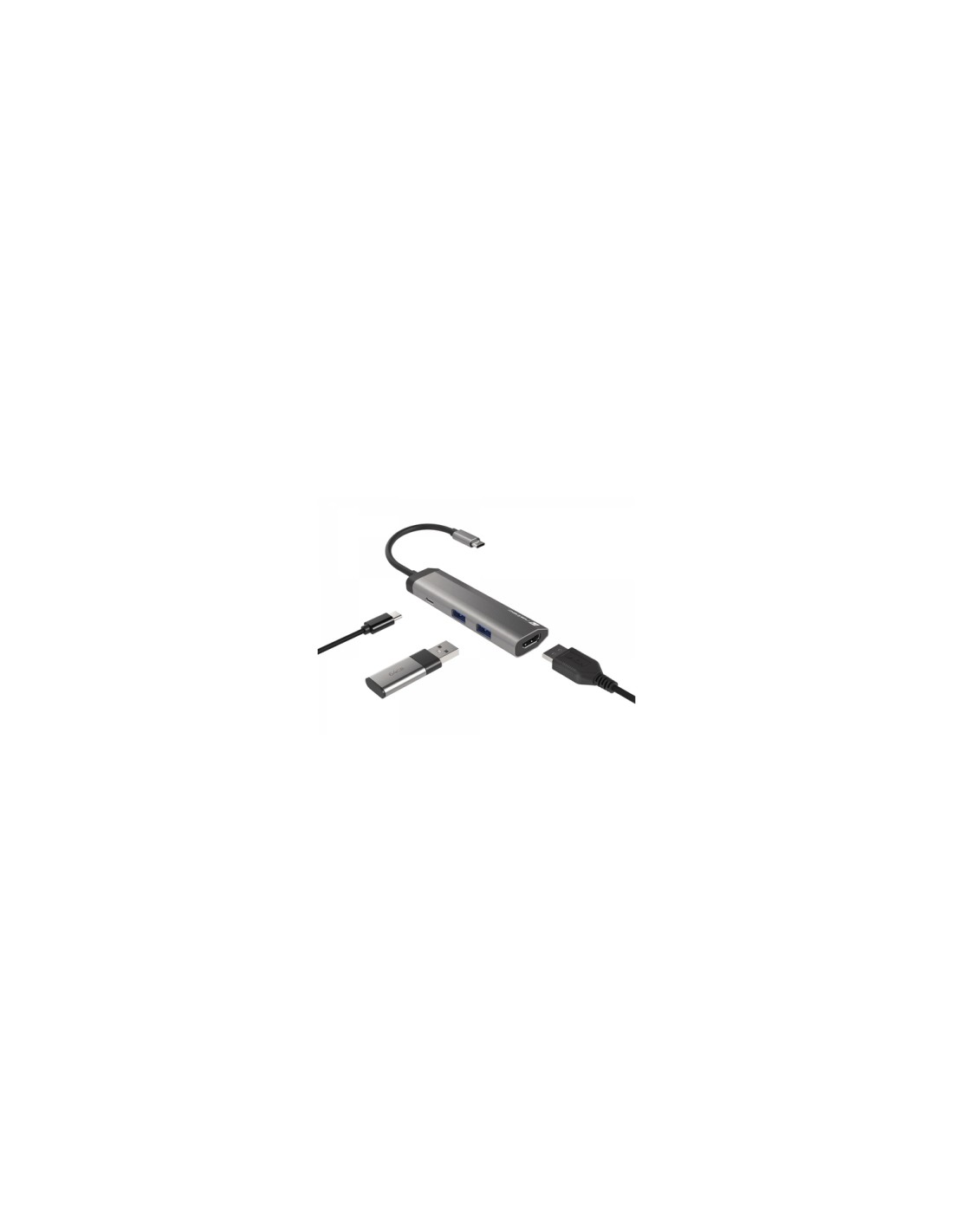 NATEC Fowler Slim Alámbrico USB 3.2 Gen 1 (3.1 Gen 1) Type-C Negro, Cromo