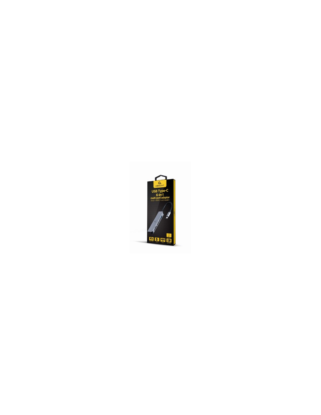 Gembird A-CM-COMBO6-02 base para portátil y replicador de puertos Alámbrico USB 3.2 Gen 1 (3.1 Gen 1) Type-C Gris