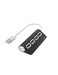 Hama | USB HUB con 4 Puertos (Concentrador USB con rápida