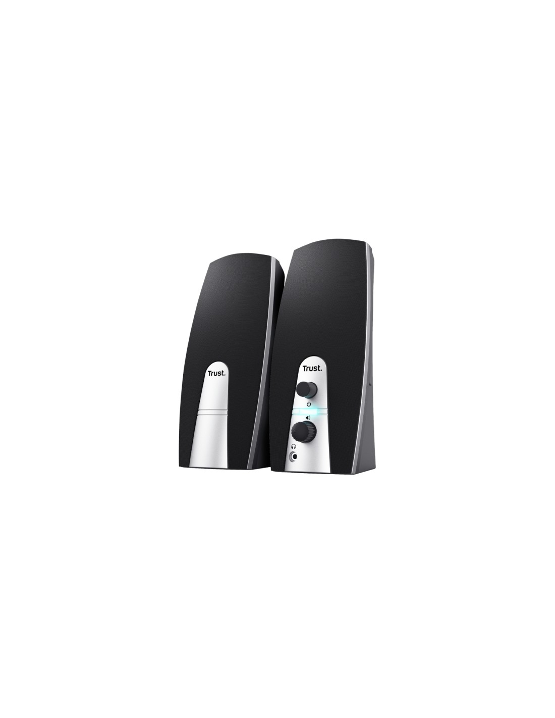 Trust 24660 conjunto de altavoces 5 W Negro, Metálico 2.0 canales